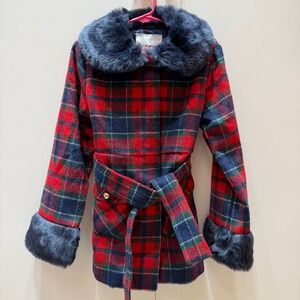 Girls Plaid Coat